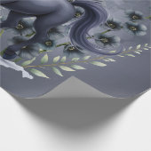 Stilisiertes Einhorn in floraler Pracht. Geschenkpapier (Ecke)