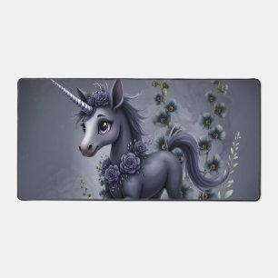Stilisiertes Einhorn in floraler Pracht. Schreibtischunterlage