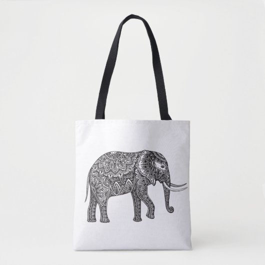 Stilisiertes Fantasie-Elefant-Gekritzel 2 Tasche (Vorderseite)