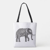 Stilisiertes Fantasie-Elefant-Gekritzel 2 Tasche (Rückseite)