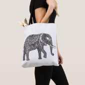 Stilisiertes Fantasie-Elefant-Gekritzel 2 Tasche (Von Nahem)