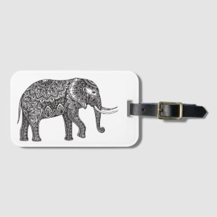 Stilisiertes Fantasie-Elefant-Gekritzel Gepäckanhänger
