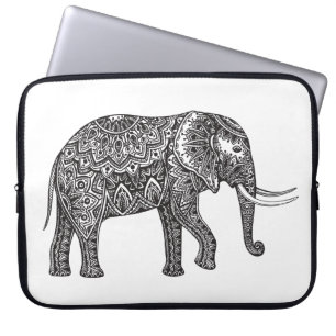 Stilisiertes Fantasie-Elefant-Gekritzel Laptopschutzhülle