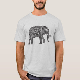 Stilisiertes Fantasie-Elefant-Gekritzel T-Shirt
