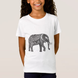 Stilisiertes Fantasie-Elefant-Gekritzel T-Shirt