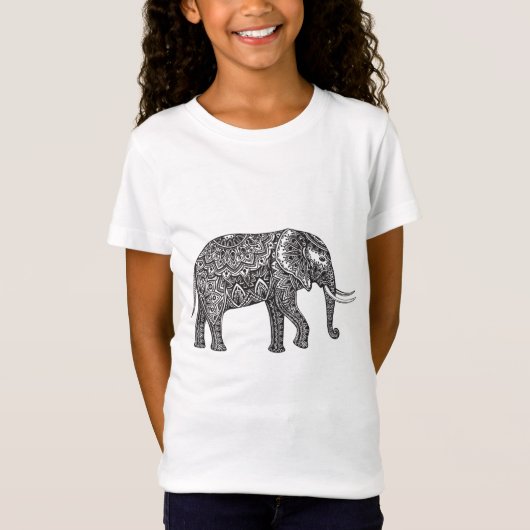 Stilisiertes Fantasie-Elefant-Gekritzel T-Shirt (Vorderseite)