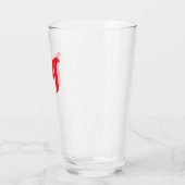 Stilisiertes fettes geometrisches rotes Buchstabe  Glas (Links)