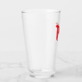 Stilisiertes fettes geometrisches rotes Buchstabe  Glas (Rechts)