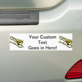 stilisiertes gelbes Trombonegraphikbild Autoaufkleber (Auf Auto)
