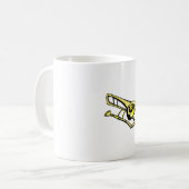 stilisiertes gelbes Trombonegraphikbild Kaffeetasse (Vorderseite Links)