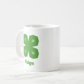Stilisiertes Glückskleeblatt mit vier Blättern Kaffeetasse (Vorderseite Links)
