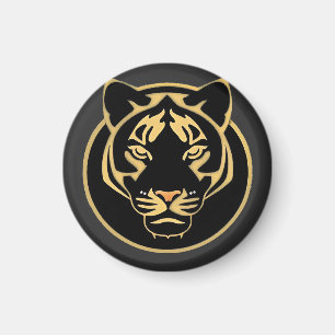 Stilisiertes goldenes Tiger-Logo-Design Magnet