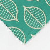 Stilisiertes grünes Blatt-Muster Fleecedecke (Ecke)