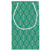 Stilisiertes grünes Blatt-Muster Kleine Geschenktüte (Rückseite)