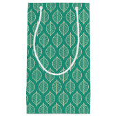 Stilisiertes grünes Blatt-Muster Kleine Geschenktüte (Vorderseite)