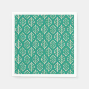 Stilisiertes grünes Blatt-Muster Serviette