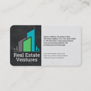 Stilisiertes Immobiliengebäude-Logo Immobilien Visitenkarte
