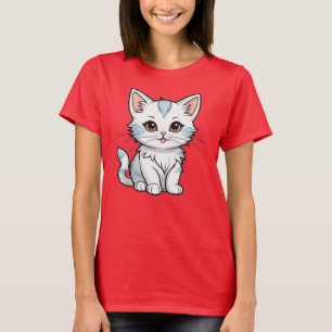 Stilisiertes Katzen-Cartoon-Linienkunst-Design-523 T-Shirt