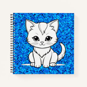 Stilisiertes Katzenkätzchen-Linienkunst-Design-523 Notizblock