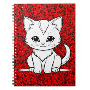 Stilisiertes Katzenkätzchen-Linienkunst-Design-523 Notizblock