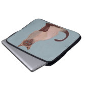 Stilisiertes Katzenposter Laptopschutzhülle (Vorne Knopf)