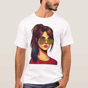 Stilisiertes Mädchenporträt T-Shirt