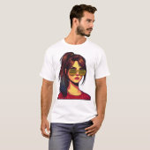 Stilisiertes Mädchenporträt T-Shirt (Vorne ganz)