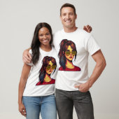 Stilisiertes Mädchenporträt T-Shirt (Unisex)