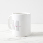 Stilisiertes Monogramm Einfache Kalligrafie Typogr Kaffeetasse (Vorderseite Links)