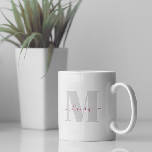 Stilisiertes Monogramm Einfache Kalligrafie Typogr Kaffeetasse