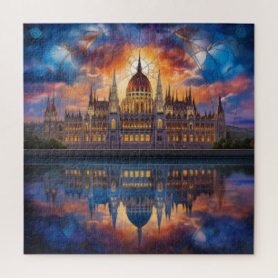 Stilisiertes Parlamentsgebäude in Budapest Puzzle