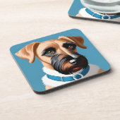 Stilisiertes Portrait eines Terrier Dog Getränkeuntersetzer (Linke Seite)