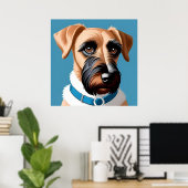 Stilisiertes Portrait eines Terrier Dog Poster (Heimbüro)