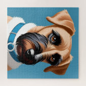 Stilisiertes Portrait eines Terrier Dog Puzzle (Horizontal)