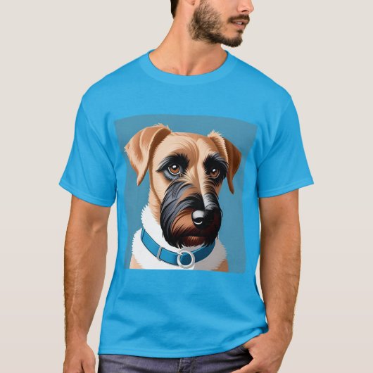 Stilisiertes Portrait eines Terrier Dog T-Shirt (Vorderseite)