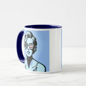 Stilisiertes Porträt einer Retro-Frau. Tasse (Vorderseite Links)