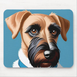 Stilisiertes Porträt eines Terrierhundes Mousepad