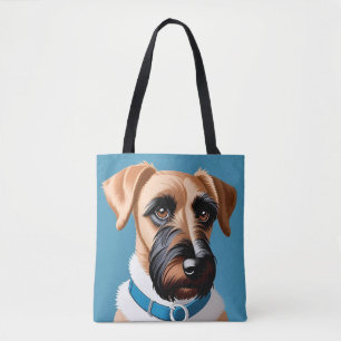 Stilisiertes Porträt eines Terrierhundes Tasche