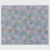 Stilisiertes Retro-Blumenmuster Geschenkpapier (Flach)