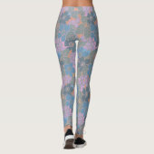 Stilisiertes Retro-Blumenmuster Leggings (Rückseite)