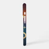 Stilisiertes Retro-Mond-Design iPhone 16 Hülle (Linke Seite)