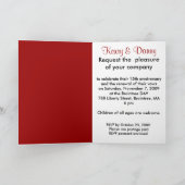 Stilisiertes rotes Herz-kundenspezifische Einladung (Innenseite)