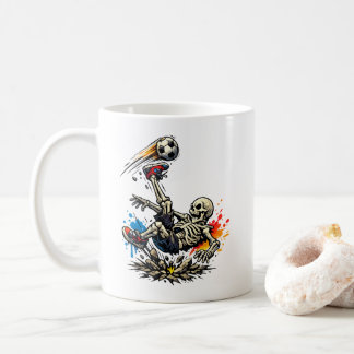Stilisiertes Skelett Fahrradkick Fußball Mug | Lus Kaffeetasse