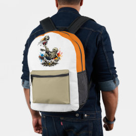 Stilisiertes Skelett Fahrradkick Fußball Tasse | L Bedruckter Rucksack