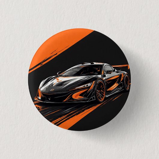Stilisiertes Sportauto Button (Vorderseite)