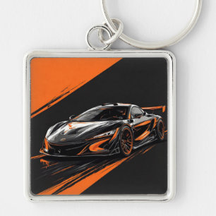 Stilisiertes Sportauto Schlüsselanhänger