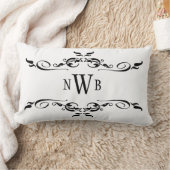 Stilisiertes Wirbles Grenzmonogramm Lendenkissen (Decke)