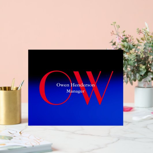 Stilistisch Einziges Blau, fett Text Monogram Acrylschild (Hochzeit)