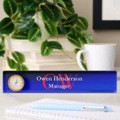 Stilistisch Einziges Blau, fett Text Monogram Namensplakette
