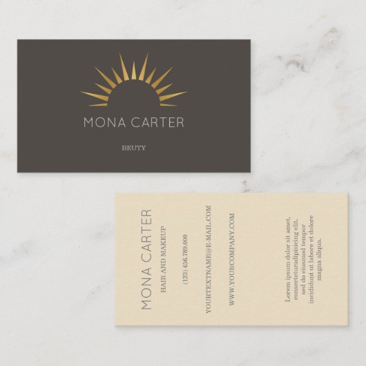 Stilistische Kunst-Dekosonne-Geschäftskarte Visitenkarte (Vorne/Hinten)